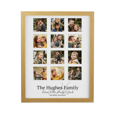 Personalised Family Oak Multi Photo Frame