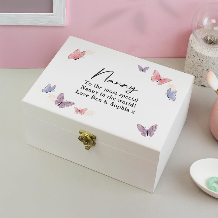 Personalised Butterfly Wooden Keepsake Box – alternative view
