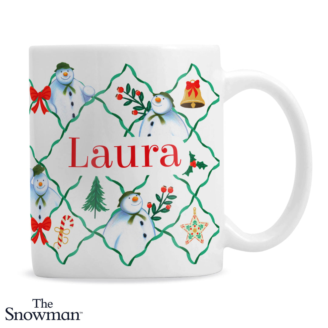 Personalised The Snowman Pattern Mug - Christmas Wishes