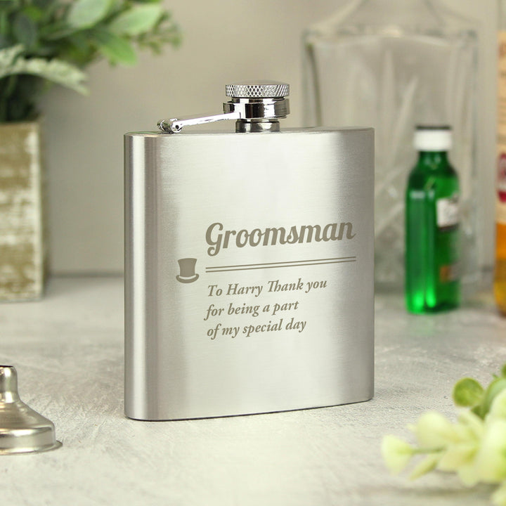 Personalised Groomsman Hip flask, The Personal Shop, personalised gifts