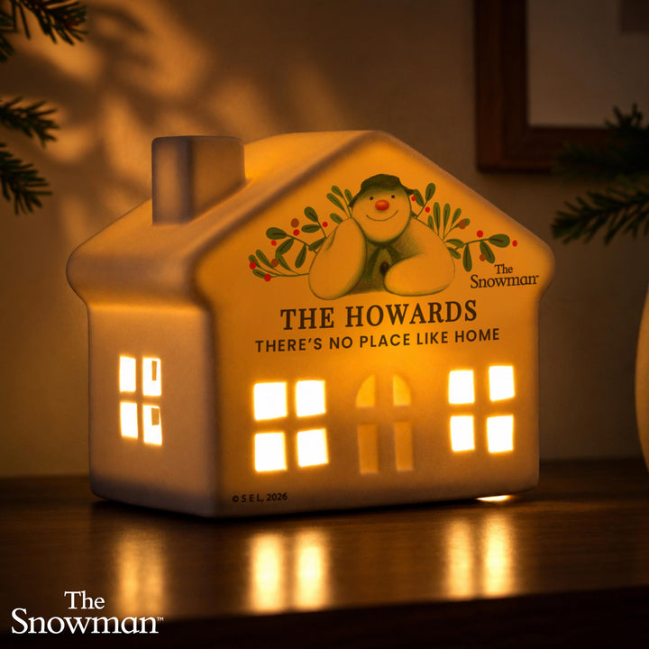 Personalised The Snowman Botanical LED House Ornament