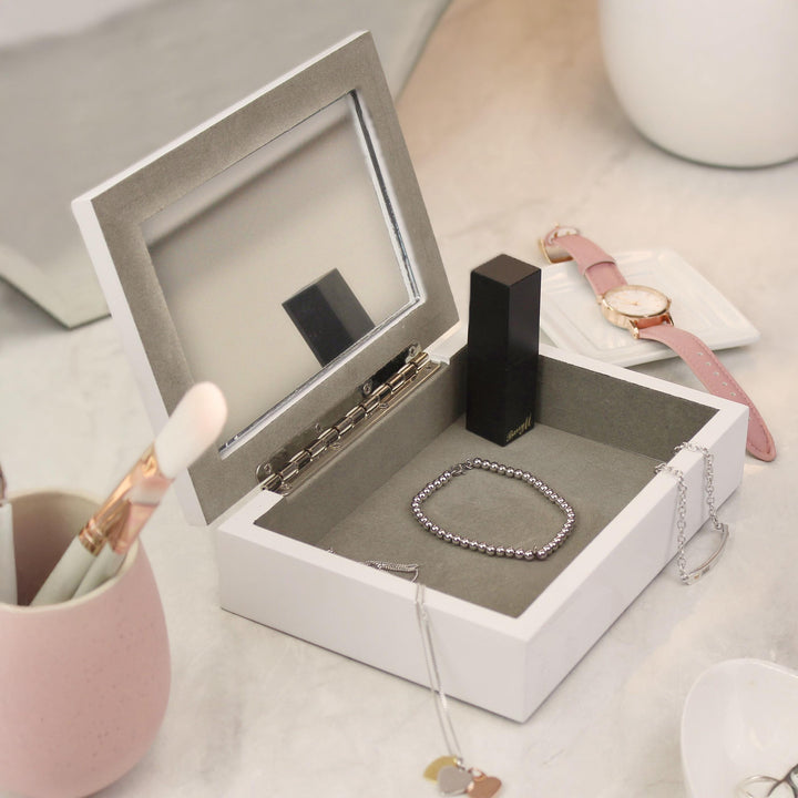 Personalised Floral Wooden Jewellery Box – alternative view