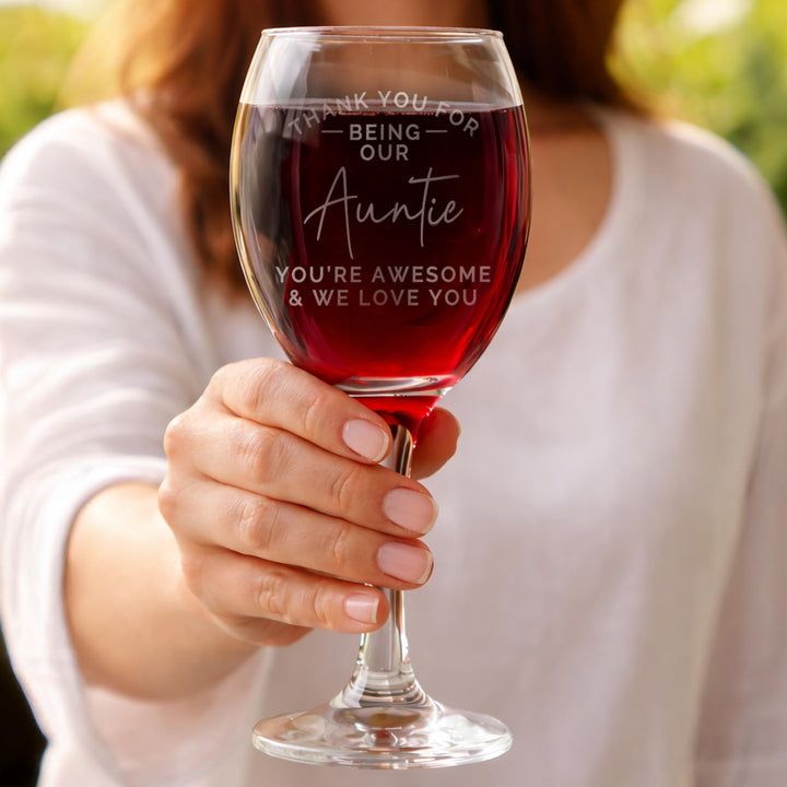 Personalised Thank you Wine Glass, The Personal Shop, personalised gifts