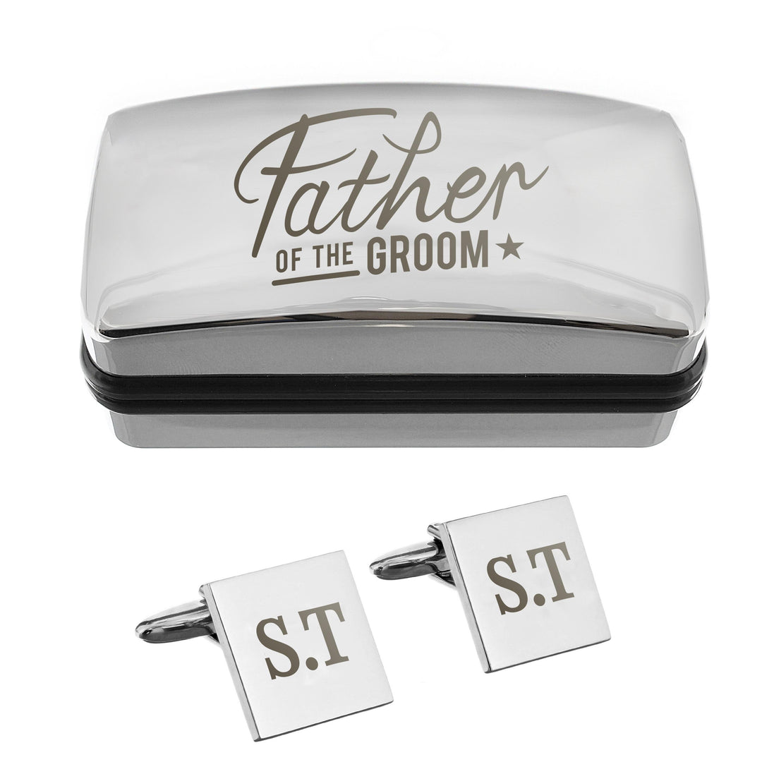 Personalised Father of the Groom Wedding Cufflinks and Box Set – alternative view