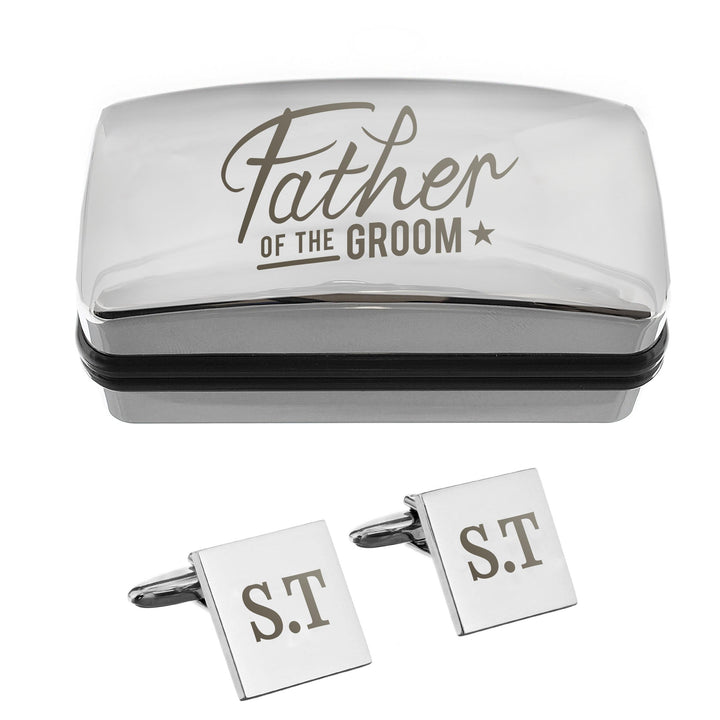Personalised Father of the Groom Wedding Cufflinks and Box Set – alternative view