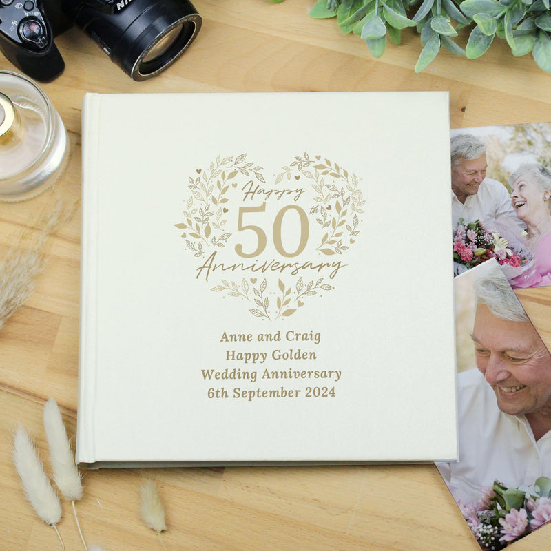 Personalised 50th Golden Wedding Anniversary photograph album 6x4 4x6 pictures