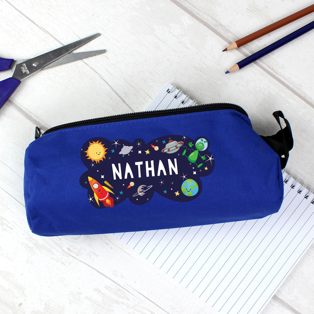 Personalised Space Blue Pencil Case, The Personal Shop, personalised gifts