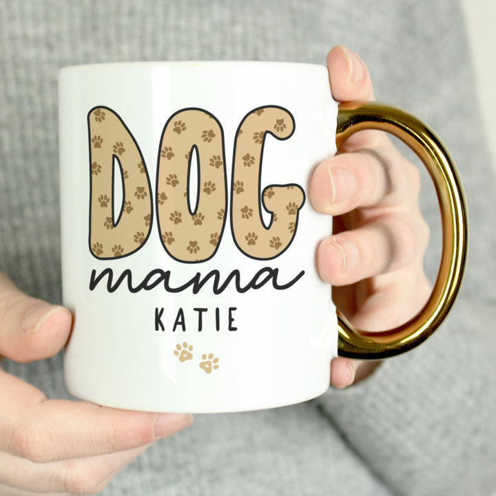 Personalised Dog Mama Gold Handle Mug, The Personal Shop, personalised gifts