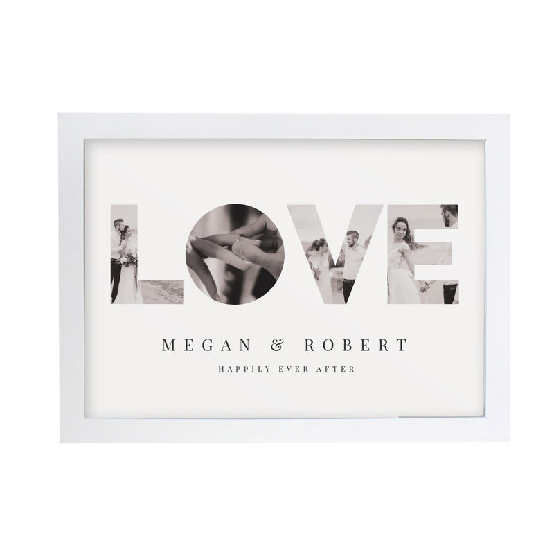 Personalised LOVE Photo Upload White A4 Framed Print