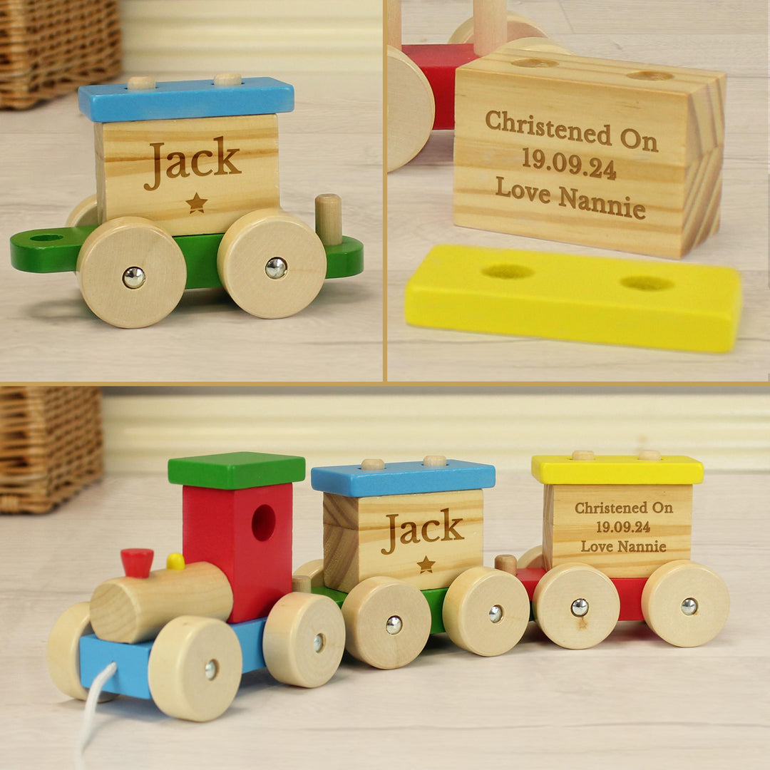 Personalised Wooden Toy Train – alternative view