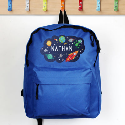 Personalised Space Blue Backpack