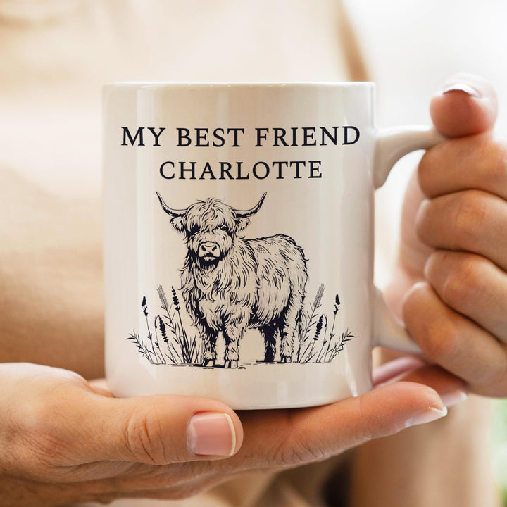 Personalised Black Highland Cow Mug – alternative view