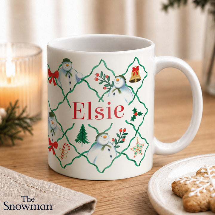 Personalised The Snowman Pattern Mug - Christmas Wishes