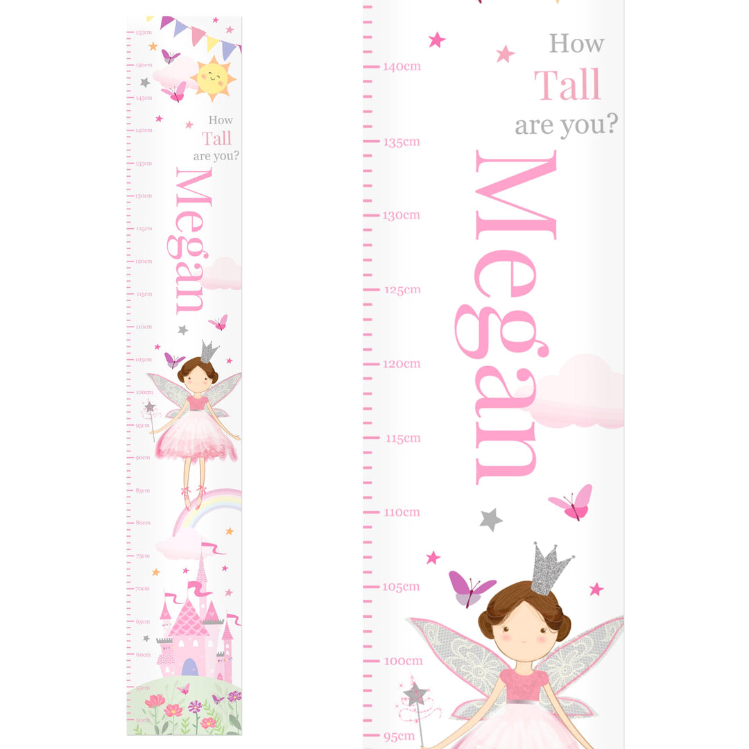 Personalised Fairy Princess Height Chart – alternative view