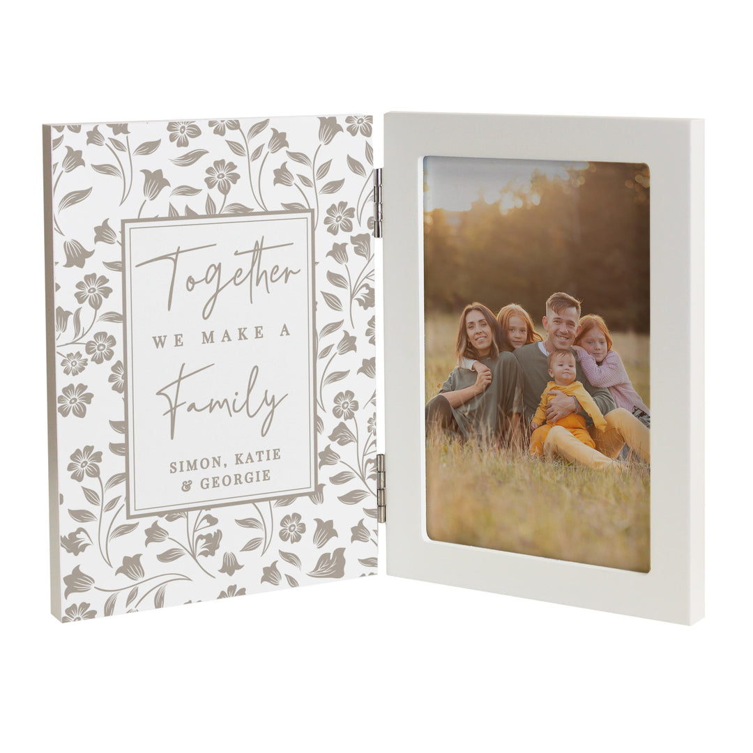 Personalised Family Wooden Hinged 6x4 Photo Frame – alternative view