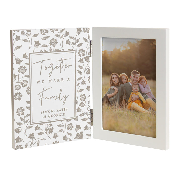 Personalised Family Wooden Hinged 6x4 Photo Frame – alternative view