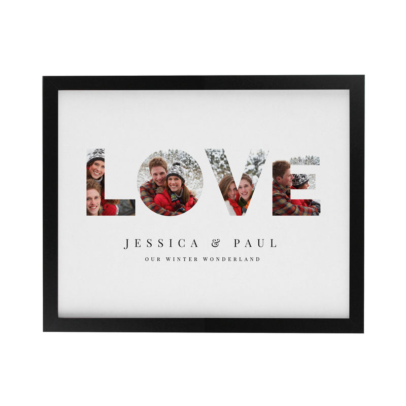 Personalised LOVE Photo Upload Black Poster Frame