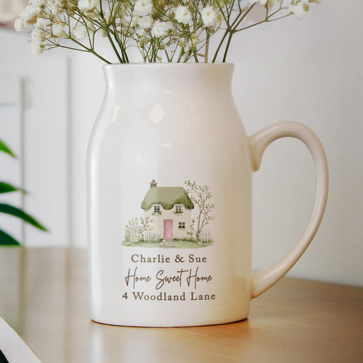 Personalised Country Cottage Jug Vase, The Personal Shop, personalised gifts