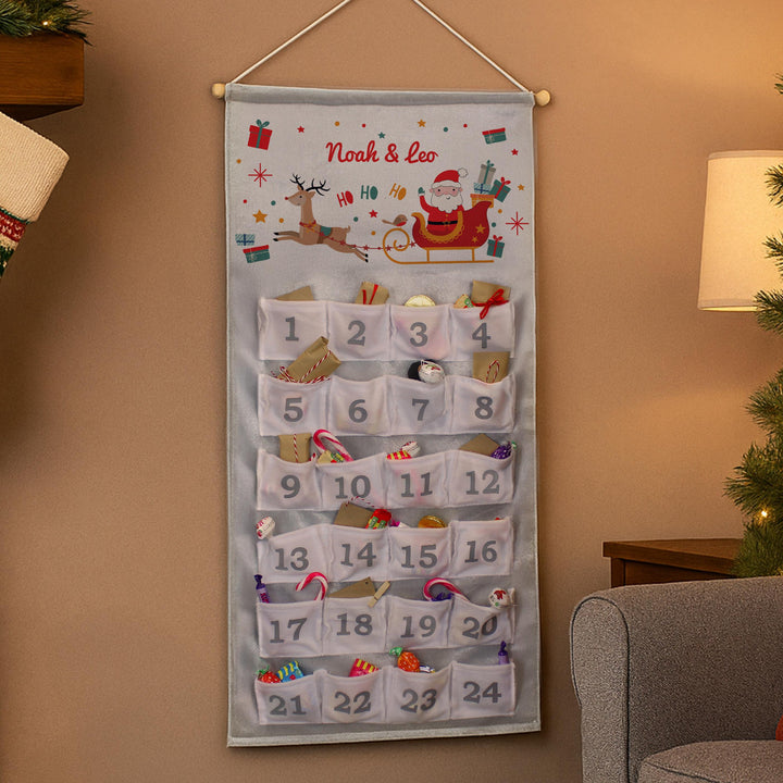 Personalised Santa Sleigh Advent Calendar – alternative view
