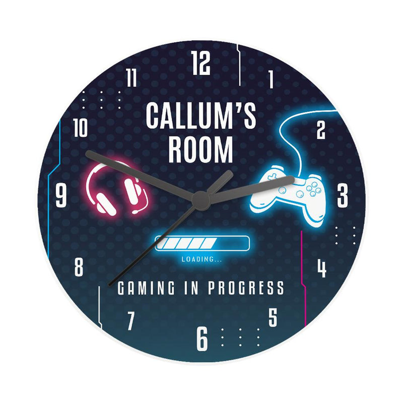 Personalised Gaming Wooden Childrens Clock