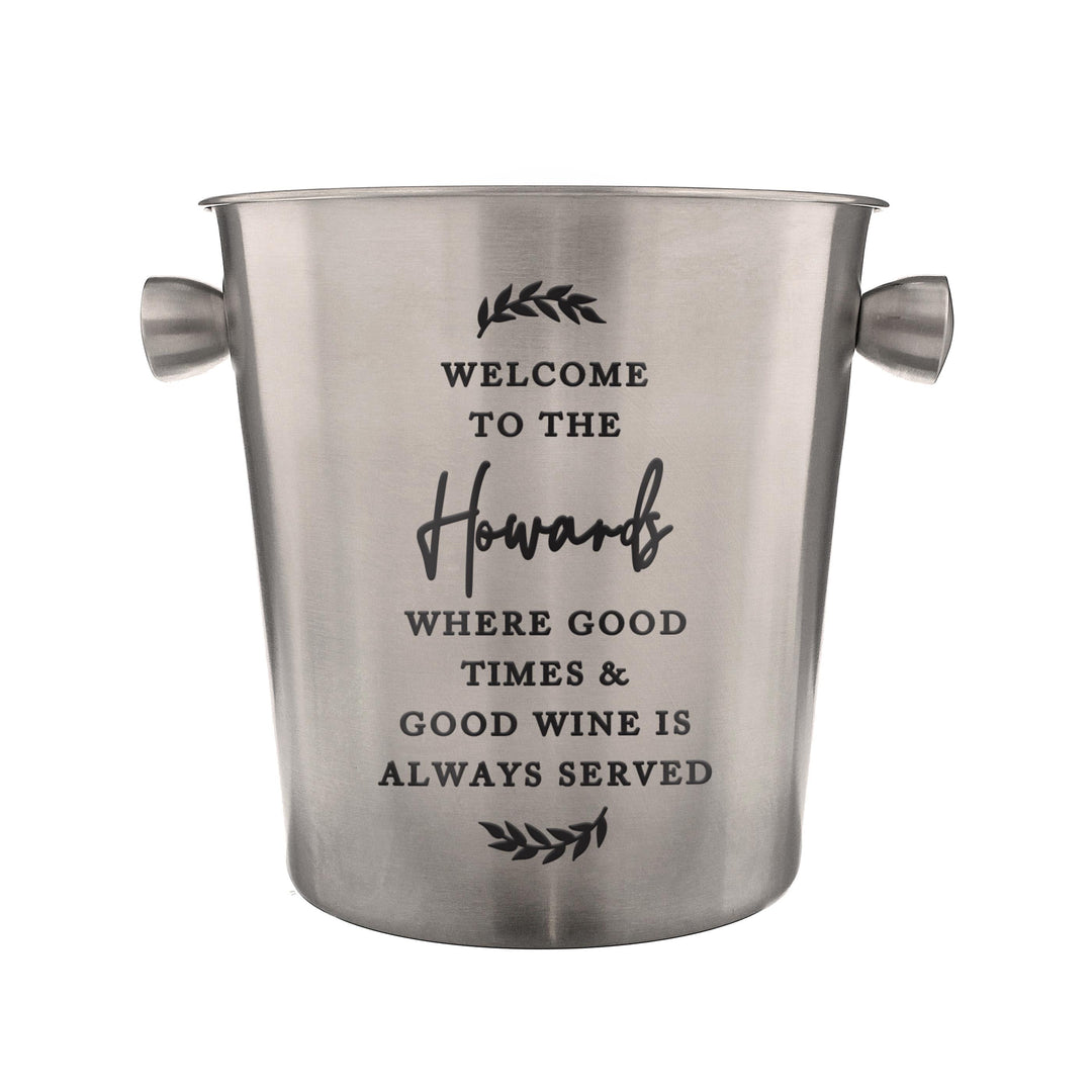 Personalised Free Text Stainless Steel Ice Bucket, The Personal Shop, personalised gifts