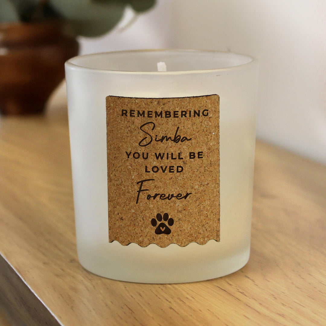 Personalised Paw Print Cork Label Candle Jar – alternative view