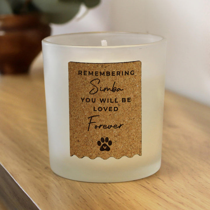 Personalised Paw Print Cork Label Candle Jar – alternative view