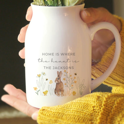 Personalised Spring Bunny Jug Vase