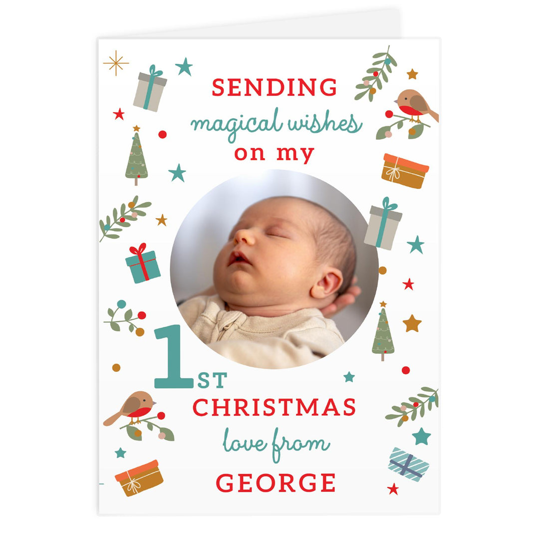 Personalised My 1st Christmas Photo Upload Pack of 10 Cards – alternative view