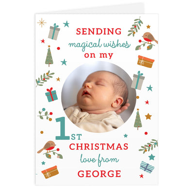 Personalised My 1st Christmas Photo Upload Pack of 10 Cards