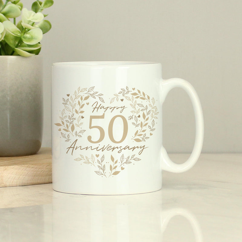 Personalised 50th Golden Wedding Anniversary Mug