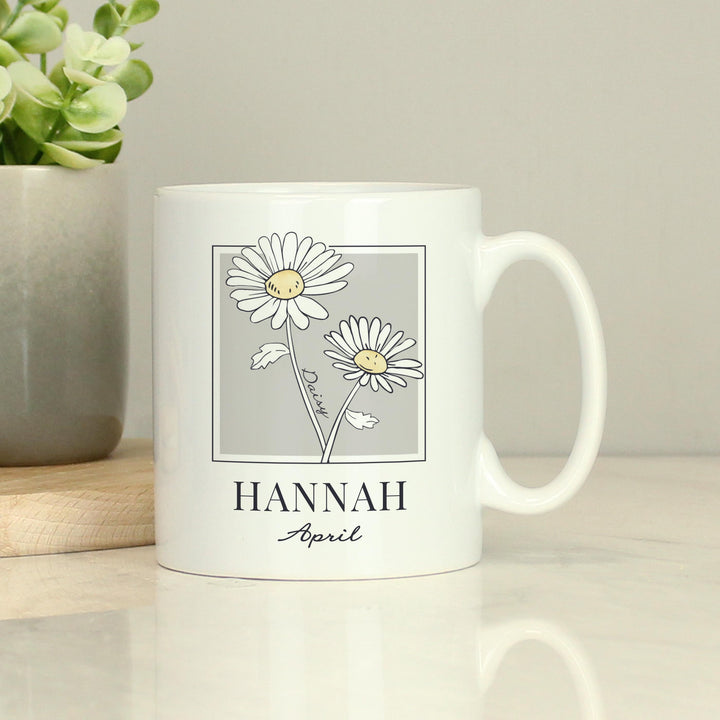 Personalised Birth Flower Mug, The Personal Shop, personalised gifts
