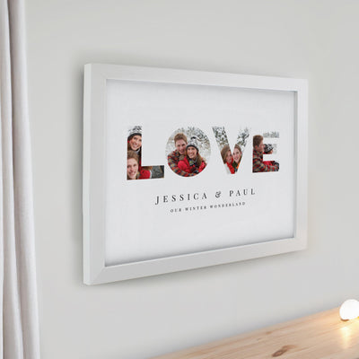 Personalised LOVE Photo Upload White Poster Frame