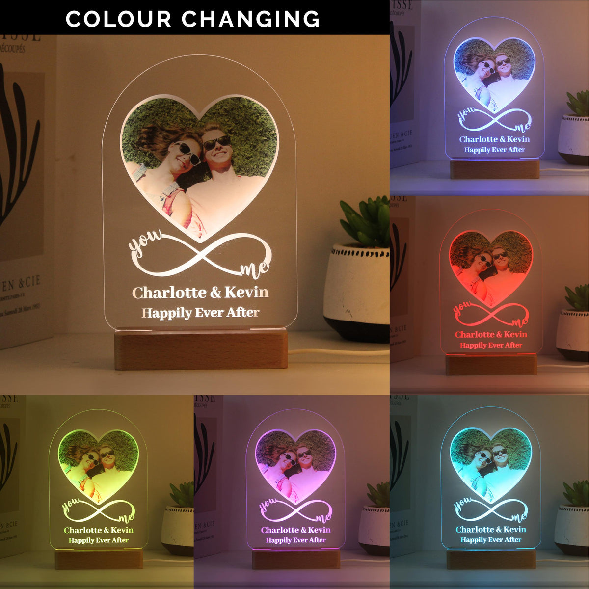 Personalised Heart Photo Upload LED Light – alternative view