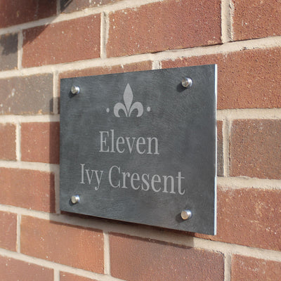 Personalised Ornate Slate House Sign