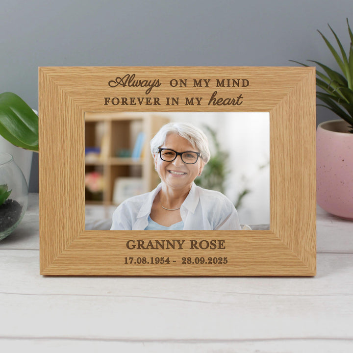 Personalised Memorial Always In My Heart 6x4 Wooden Photo Frame – alternative view