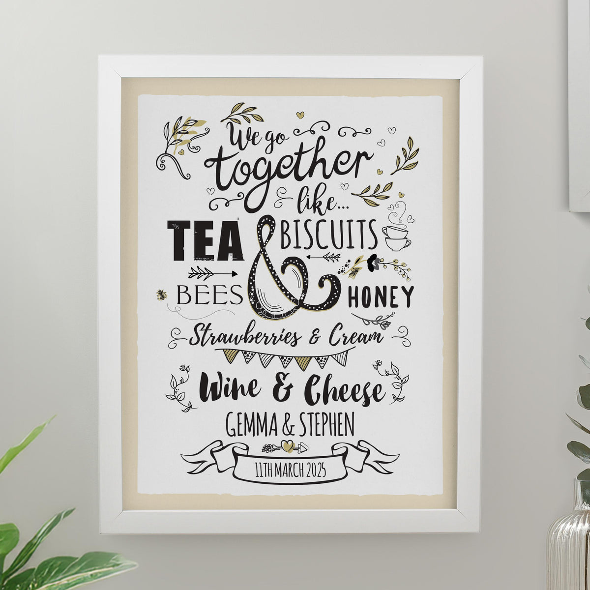Personalised We go Together White Poster Frame, The Personal Shop, personalised gifts