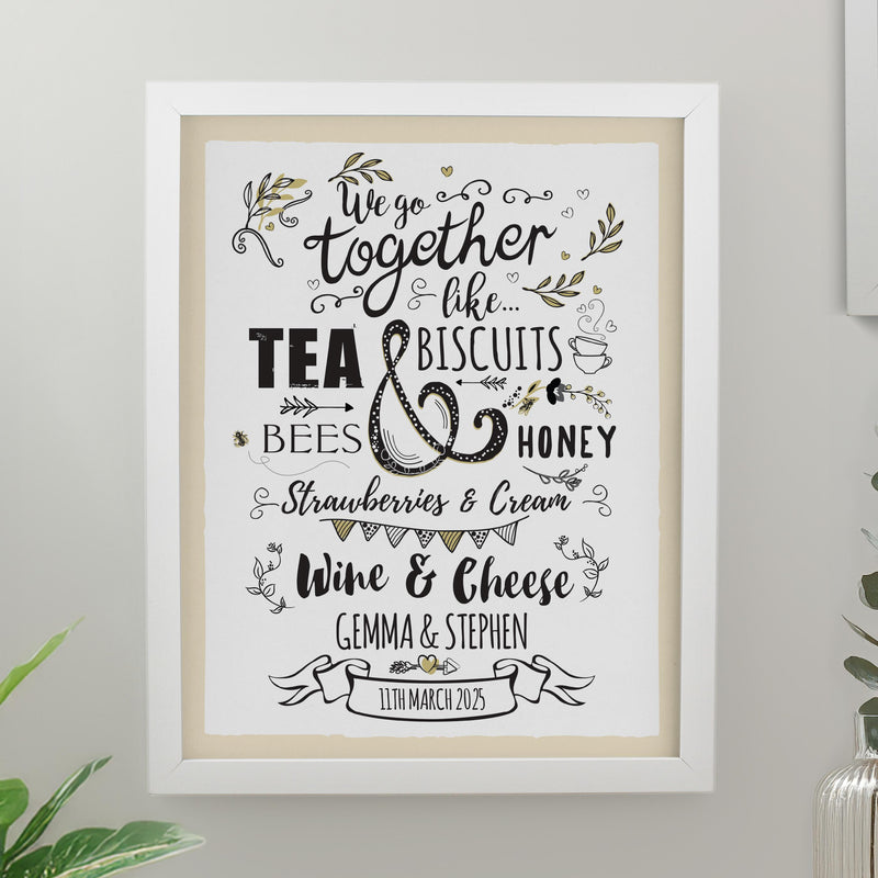 Personalised We go Together White Poster Frame