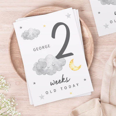 Personalised Cloud Baby Milestone Cards