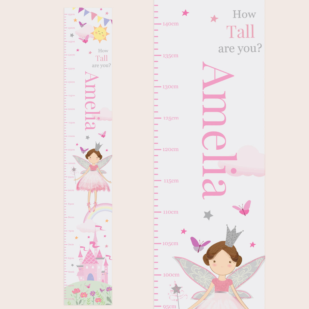 Personalised Fairy Princess Height Chart – alternative view