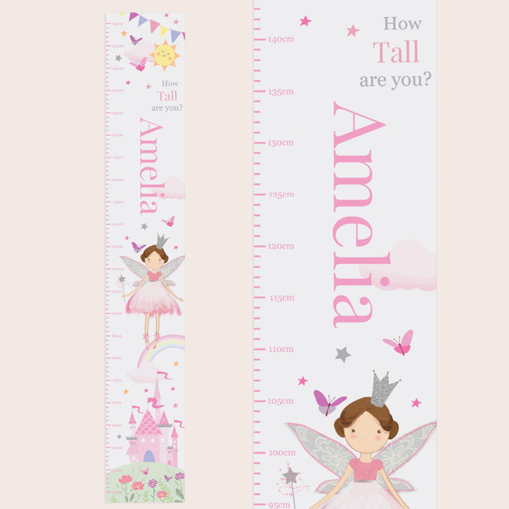 Personalised Fairy Princess Height Chart – alternative view