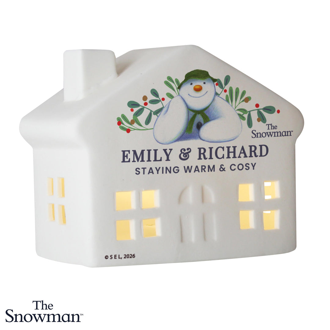 Personalised The Snowman Botanical LED House Ornament