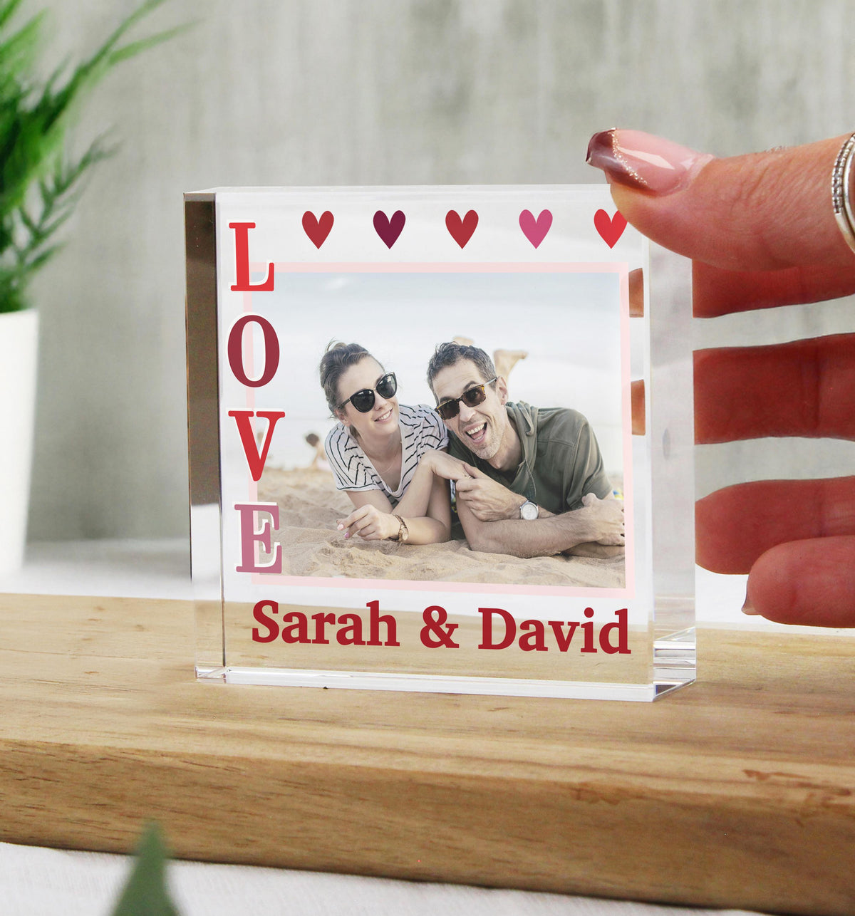 Personalised LOVE Photo Upload Crystal Token, The Personal Shop, personalised gifts