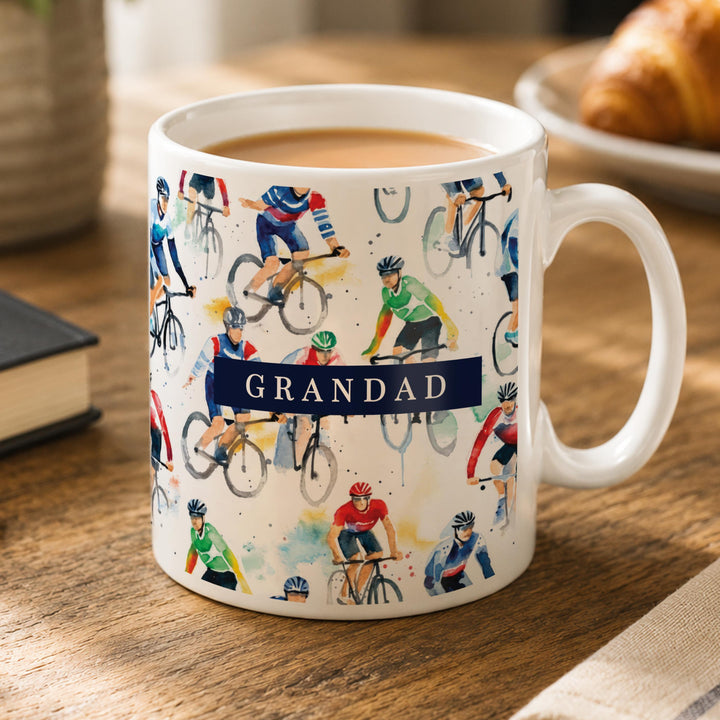 Personalised Cyclist Icons Mug, The Personal Shop, personalised gifts