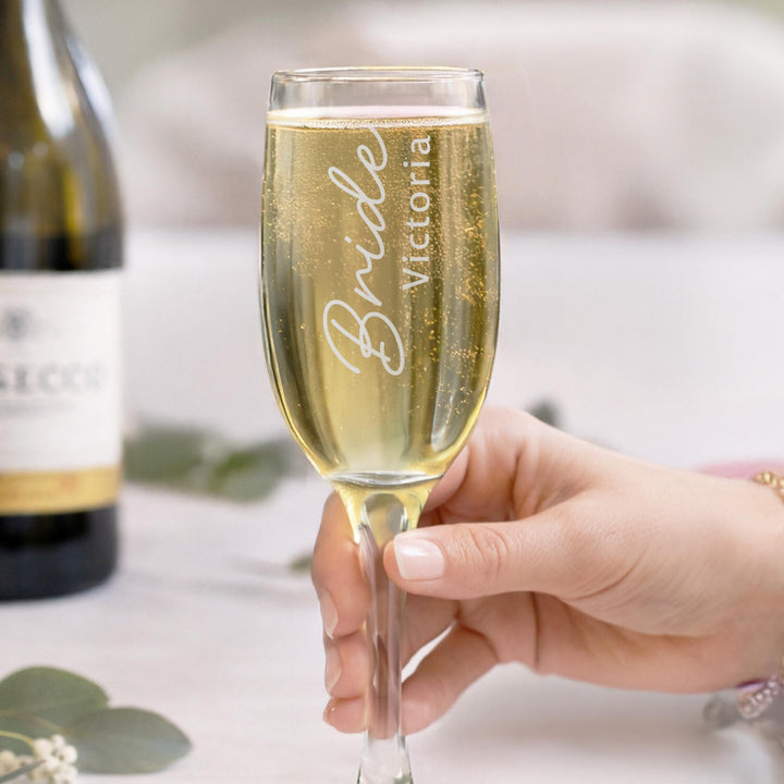 Personalised Bride Elegant Flute Glass, The Personal Shop, personalised gifts
