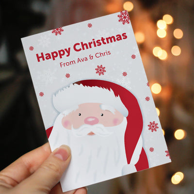 Personalised Pack of 10 Christmas Cards - Santa