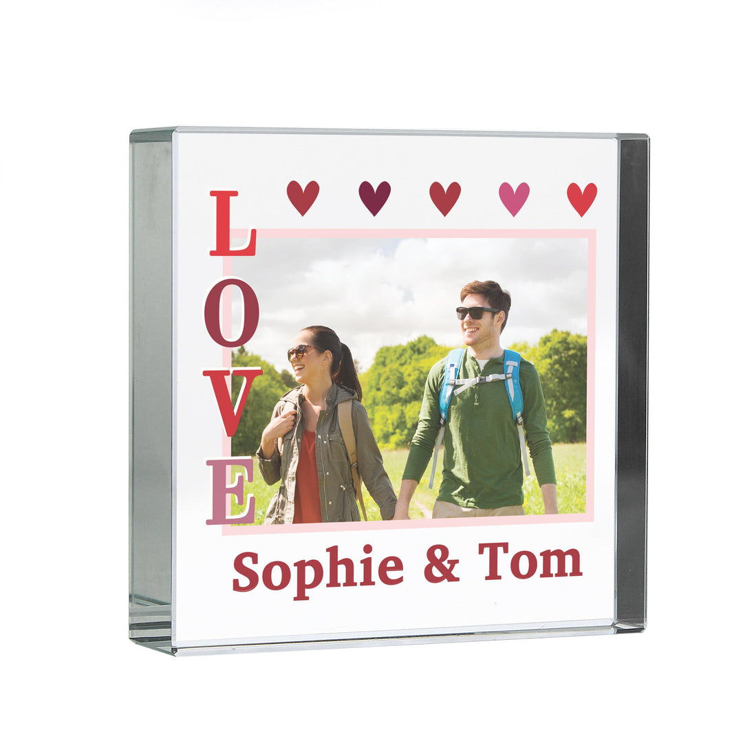 Personalised LOVE Photo Upload Crystal Token, The Personal Shop, personalised gifts