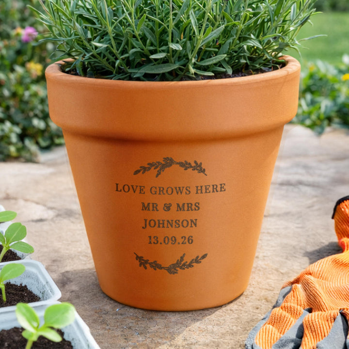 Personalised Free Text Terracotta Plant Pot, The Personal Shop, personalised gifts