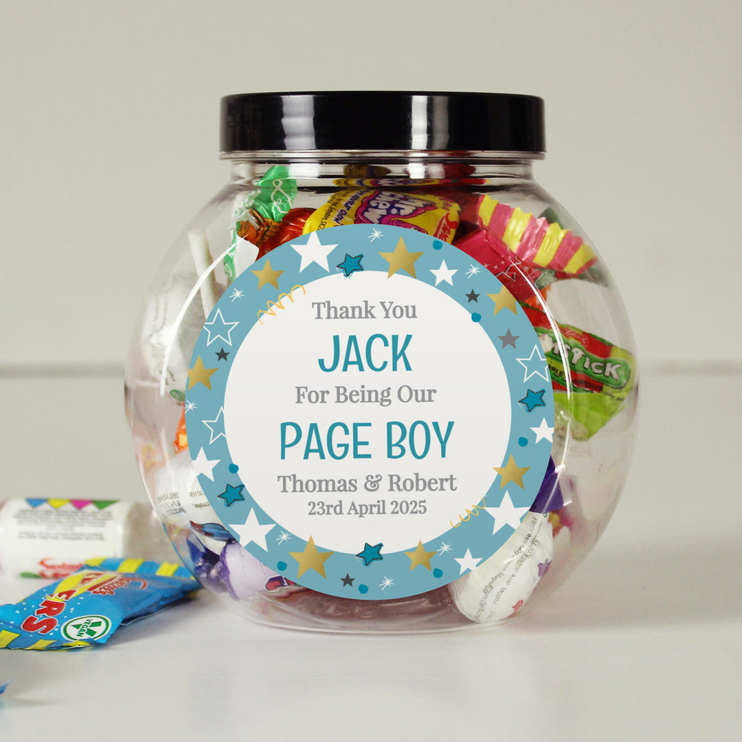 Personalised Page Boy Sweet Jar – alternative view