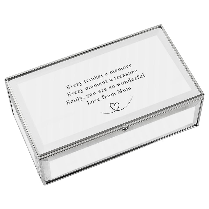 Personalised Heart Mirrored Jewellery Box – alternative view